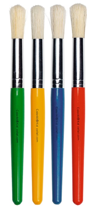 Kinderborstel, houten handvat